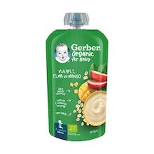 Gerber Organik Yulaflı Elma Mango Püresi 110 G - 6. Ay 3'li Ekonomik Paket Avantaj Paketi Mıchu