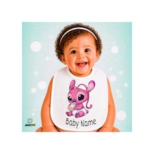 Kişiye Özel Angel Keten Bebek Mama Önlüğü Yumuşak - Emici - Yıkanabilir - Özel Tasarım P066 Çok Renkli