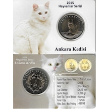 2015 Yılı Ankara Kedisi Darphane Hatıra Bimetal Çil Özel Renkli Kapamasında