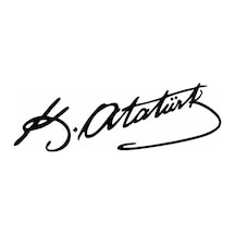 Sticker Usta Atatürk Mustafa Kemal Atatürk Imza Araba Motosiklet Oto Karavan Sticker Siyah 15x4
