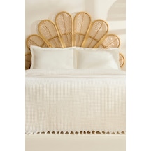 Karaca Home Mady %100 Cotton Waffle Çift Kişilik Tek Pike Beyaz Beyaz