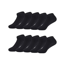Ozzy Socks 12 Çift Dikişsiz Pamuklu Unisex Patik Çorap Yazlık  Dayanıklı Topuk Siyah
