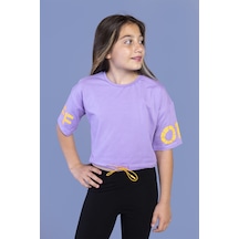 Toontoy Kids Toontoy Kız Çocuk Of Baskılı Crop Tişört Lila