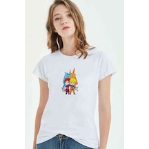 Naruto Tailed Beasts Baskılı Beyaz Kadın Tshirt