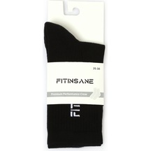 Fitinsane Premium Performance Crew Unisex Siyah Spor Çorap