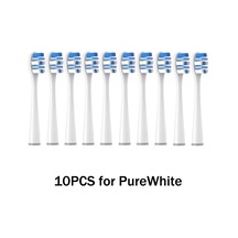 10purewhite-vakum Yedek Fırça Kafaları Usmile Y1s Yu1 U2 U3 P1 P4 Yumuşak Dupont Sonic Elektrikli Diş Fırçası Temiz Noz