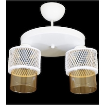 Ikili Bal Cam Kafes Model Modern Plafonyer Avize M