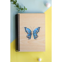Doğal Ahşap Kapaklı Çizgisiz Defter Şık Ve Dayanıklı Tasarım Çok Renkli