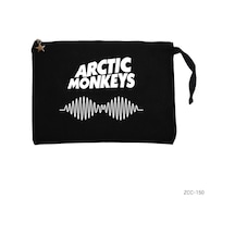 Zepplin Giyim Arctic Monkeys Logo Siyah Clutch Astarlı Cüzdan / El Çantası