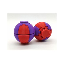 Alvera Press Küresi 3d Baskı Dönüşen Mekanik Fidget Stres Oyuncağı-kırmızı-mor 05033033