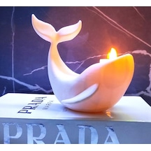 Dekoratif Balina Figürlü Mumluk - Minimalist 3d Tasarım Deniz Temalı Tealight Şamdan Ve Estetik Biblo Çok Renkli