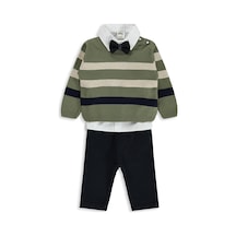 Civil Baby Çizgili 6-18 Ay Takım - Haki