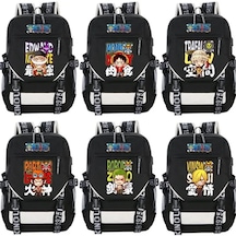 Dawson-One Piece Q versiyon Karikatür Anime Schoolbag Lufei Nami Helikop -Siyah 008