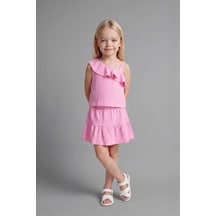 Defacto Kırışık Dokulu Kumaş 2li Pembe Takım Kız Bebek I0050a526hspn649 Pembe-pn649
