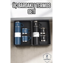 Buğz Şık Ve Dayanıklı 3 Bardaklı Termos Seti Uzun Süre Isı Koruma Özellikli Diğer