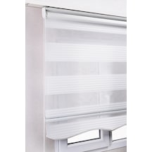 Etekli Beyaz Pileli Zebra Kaliteli Güneşlik Stor Perde