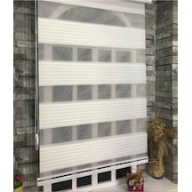Beyaz Geniş Pliseli Zebra Stor Perde