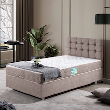Venedik Tek Kişilik Baza Başlık Comfort Ortopedik Yatak Seti - Açık Kahve 90 x 200