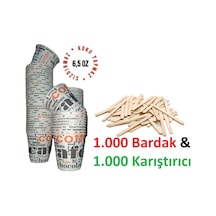 1000 Adet Karton Bardak ve 1.000 Adet Karıştırıcı