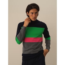 Xint Lacivert Regular Fit Balıkçı Yaka Pamuk Kazak 801748