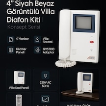Audio 001396 Gvst Konsept Gty 4 Siyah Beyaz Görüntülü Villa Diafon Kiti Konsept Serisi Kamera + Adaptör Dahil
