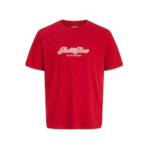 Jack & Jones Erkek Jorcatskılls Ballon Tee Ss Cn Fst Balon Kesim Tişört Kırmızı