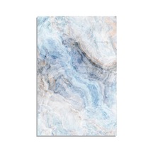 Mavi Beyaz Mermer Cam Tablo Dikey 50x70 Cm