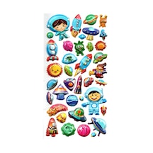Sticker Kabartmalı Stiker Defter, Planlayıcı Etiket Limlra-025 - 17x9 Cm - Uzay, Astronot