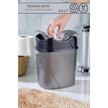 Poomy Gri-siyah Renkli Tezgah Üstü Yutan Çöp Kovası, Cn.hh.99.22 Çok Renkli