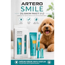 Artero Köpekler İçin Diş Fırçası Tartar Sökücü Ve Diş Macunu Bakım Paketi 3'lü