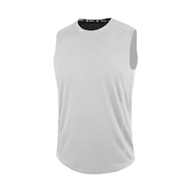 Erkek Nem Emici Hızlı Kuruma Atletik Teknik Performans Sporcu Sıfır Kol T-shirt Drıfıt-sıfırkol Beyaz
