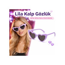 Mor Lila Retro Kalp Gözlük 80 Ler 90 Lar Stil Parti Gözlüğü - Parti Gözlüğü & Maske 0 - 99