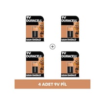 Duracell 6LR61/MN1604 Alkalin 9V Pil 4'lü
