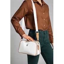 Just Polo Kadın Beyaz-taba Ayarlanabilir Uzun Askılı Omuz Çantası-bd4023bd Beyaz - Taba