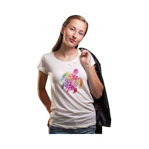 Silhouette Sea Turtle Kadın Beyaz Tshirt