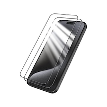 Apple Uyumlu   iPhone 16 İle Ekran Koruyucu Şeffaf Temperli Kırılmaz Cam Ekran Koruyucu 2 Adet