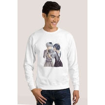 Anime Tokyo Ghoul Anteiku Baskılı Beyaz Erkek Örme Sweatshirt (530947814)