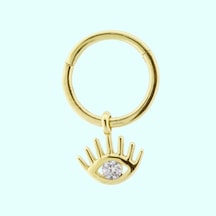 Altın Halka Piercing Göz 14 Ayar Altın