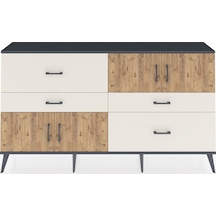 Arges Konsol 2 Raflı 4 Çekmeceli 4 Kapaklı 176x30x99 Antrasit-çam/aytaşı Atlas Çam/aytası - Antrasıt