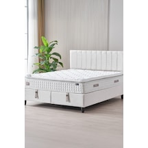 Zambak Çift Kişilik Sandıklı Baza Antibakteriyel Ortopedik Paket Yaylı Pedli Yatak 3 Lü Set 150 x 200