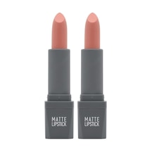 Yoğun Renk Veren Uzun Süre Kalıcı Nemlendirici Kadifemsi Mat Ruj - Matte Lipstick 401 Soft Pink 2 Paketi Diğer