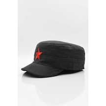 Erkek Castro Şapka Yıldızlı Fidel Castro Kep-Siyah-Standart-Siyah