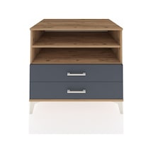 Kronos Şifonyer 2 Raflı 2 Çekmeceli 88x59x80 Çam-antrasit Atlas Çam