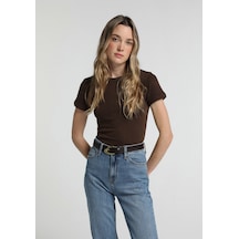 Colin's Colins Slim Fit Kadın Kahverengi Tişört Cl1081838 Q1.v2 Brw