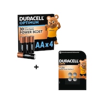 DURACELL OPTIMUM AA Alkalin Kalem Pil (4'lü Paket) & DURACELL LR44 Alkalin Özel Pil (4'lü Paket)