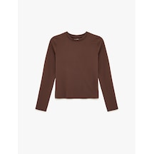 Koton Bisiklet Yaka Uzun Kollu Slim Fit Spor Tişört Mor 6sak10104nk Mor