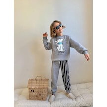 Miniko Kids Erkek Çocuk 3 İp Şardonlu Amıgo Eşofman Takımı Gri