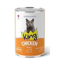 King Sos İçerisinde Et Parçacıklı Tavuklu Kedi Konservesi 400 G