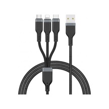 Lightning, Micro Ve Type-C (3 In 1) 1.2M Hızlı Şarj Ve Usb Data K-Siyah