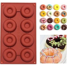 Donut Silikon Kek Kalıbı 8'li